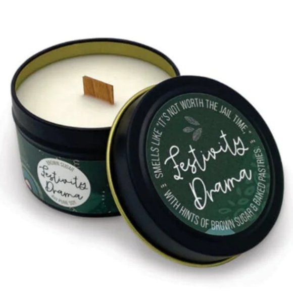 🔥 FESTIVITY DRAMA CANDLE - Brown Sugar Wood Wick by Freebird Soy Candle 🍯 - Picture 1 of 5